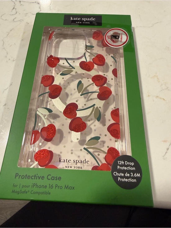 kate spade Other - kate spade Clear Cherry Print iPhone Case with Red Accents 16 PRO MAX